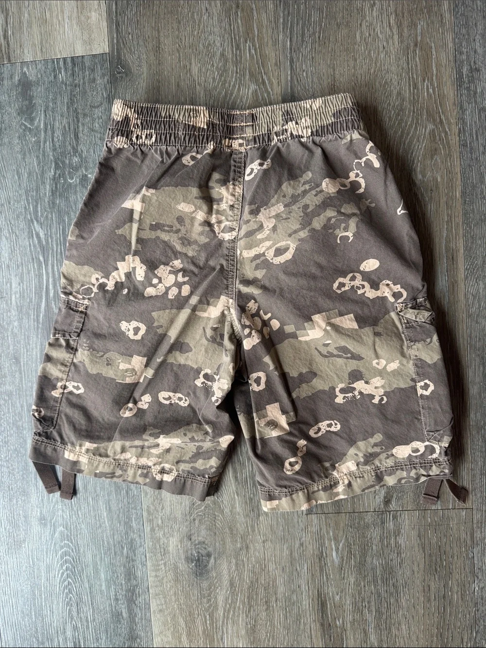 Kid’s Brown Camo Cargo Shorts - Casual Utility Style